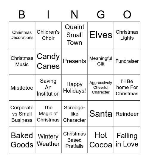 Christmas Movie Bingo Card