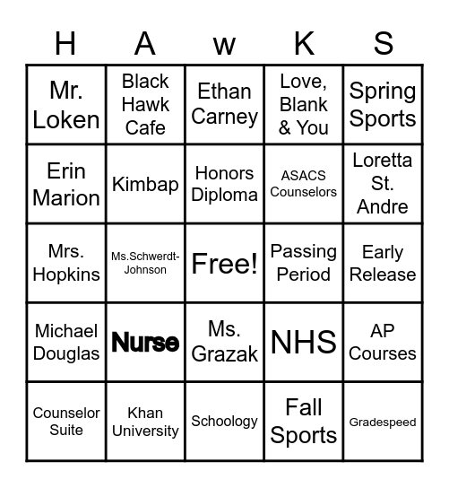 Newbie Snacks Bingo Card