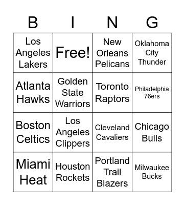 NBA-Covid Bingo Card