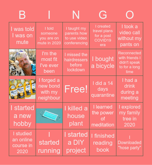 2020 X-Mas Year End BINGO Card