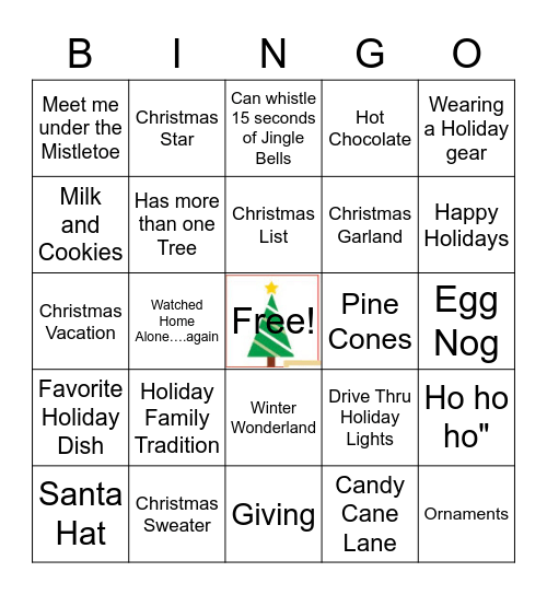 PIM Christmas Bingo Card
