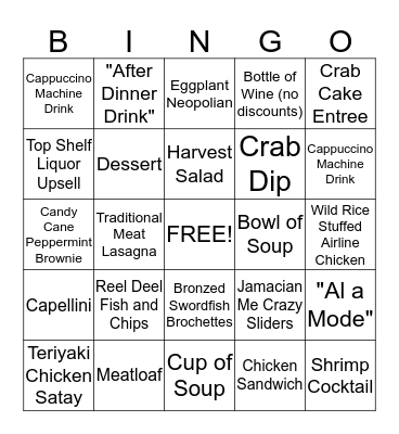 12/19 - 12/20 Bingo Card