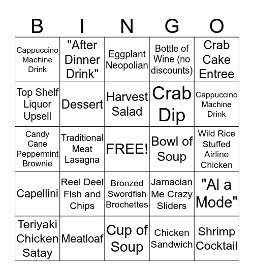 12/19 - 12/20 Bingo Card