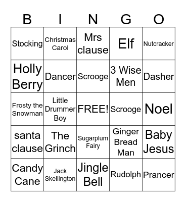 Holiday Bingo Card