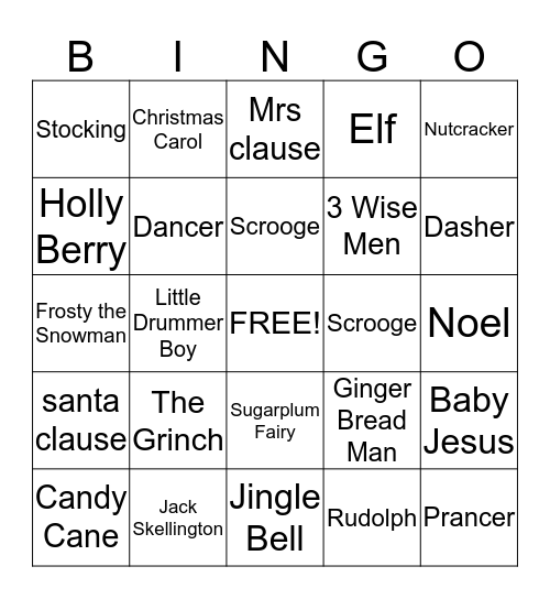 Holiday Bingo Card