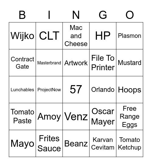 MOPS bingo Card