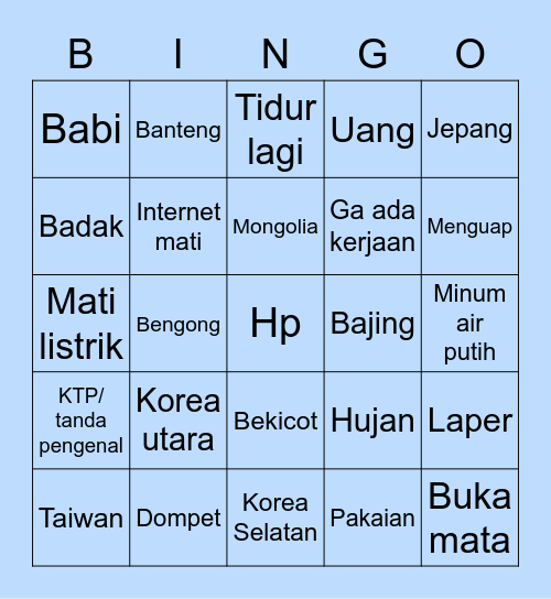 👁️👁️ Bingo Card