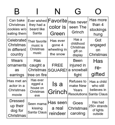 CHRISTMAS Bingo Card