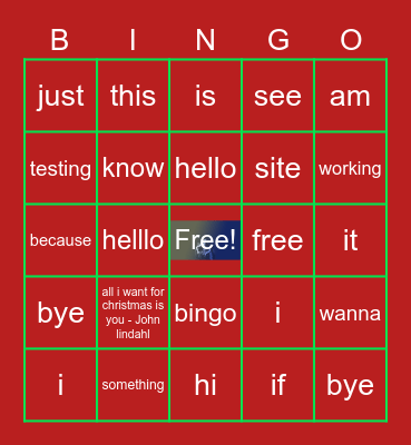 CHRISTMAS BINGO Card
