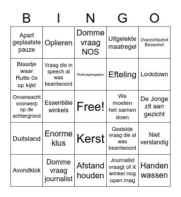 Persco bingo 14-12-2020 Bingo Card
