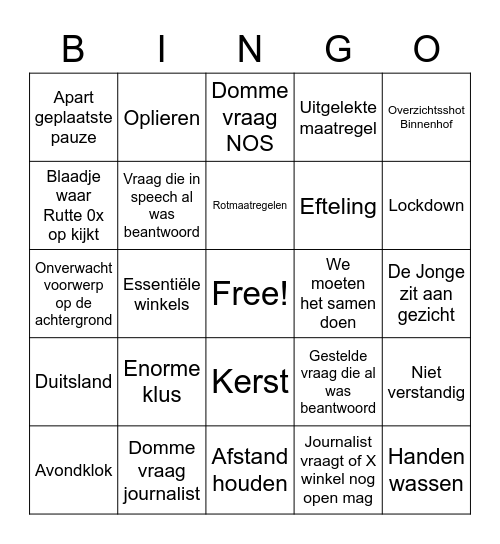 Persco bingo 14-12-2020 Bingo Card