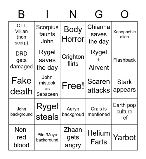 Jasper's Spooky Month 6 Bingo Card