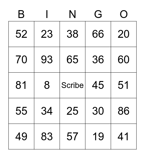 Scriberia XMas Bingo Card
