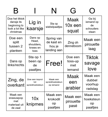 Kerst BINGO Card