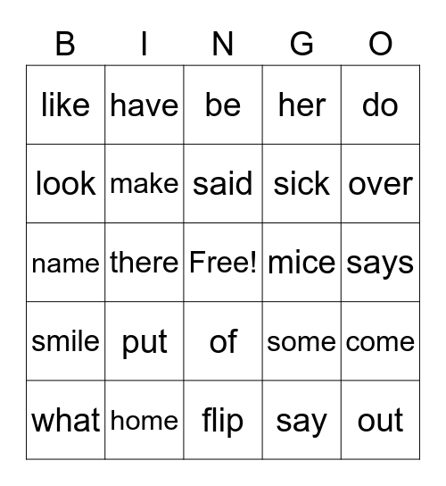 Mastery Sight Words 4 Bingo Card