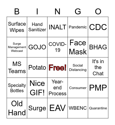 INALT BINGO Card