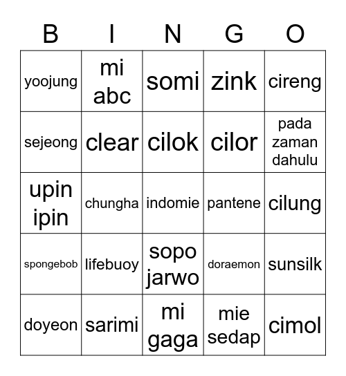 HYEWONxSC Bingo Card