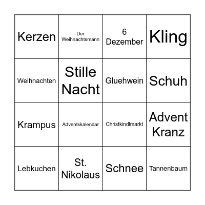 Deutsch Lotto Bingo Card