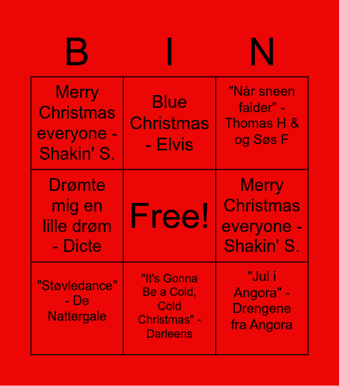 Christmas edition Bingo Card