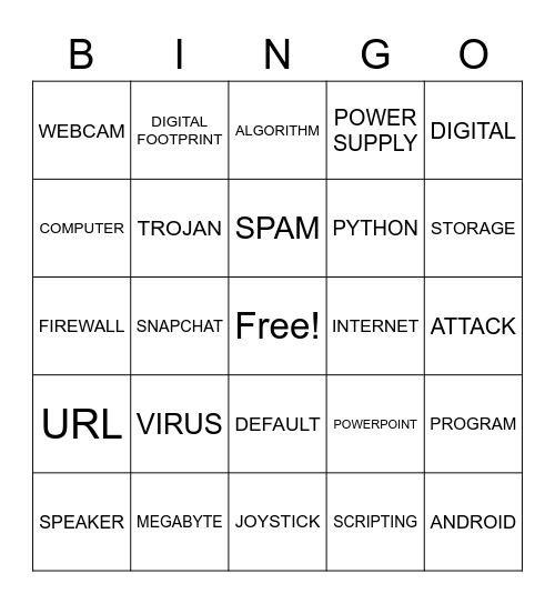 Technology BINGO Card