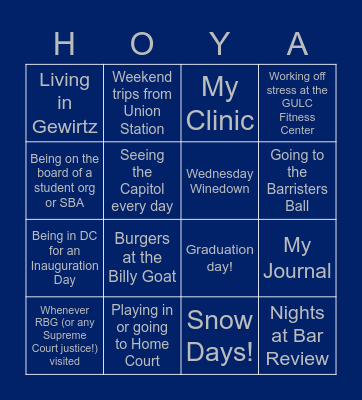 Down GULC Memory Lane... Bingo Card