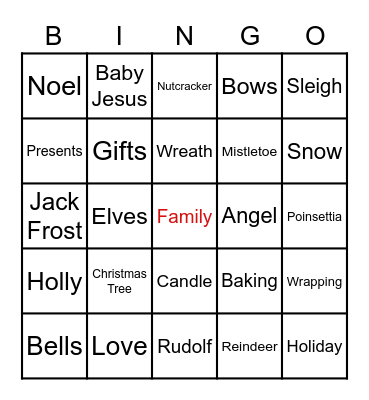 Kim's Christmas Bingo Card
