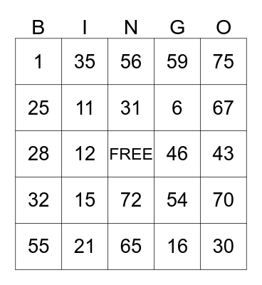 SHIRLEY  R. Bingo Card