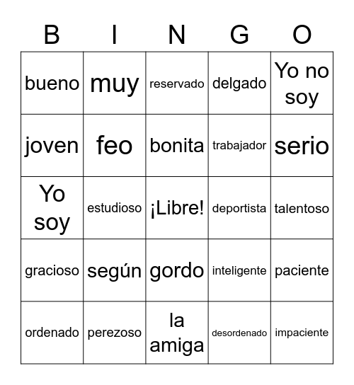 Capítulo 1B Bingo Card