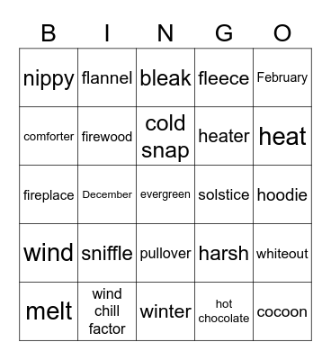 Winter Bingo Card