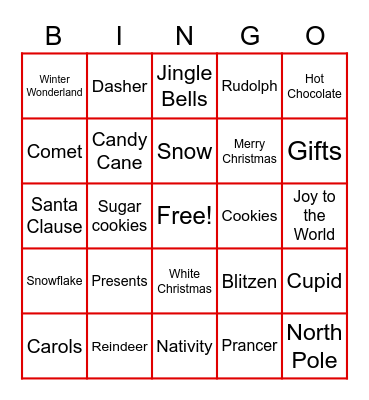 Christmas Bingo Card