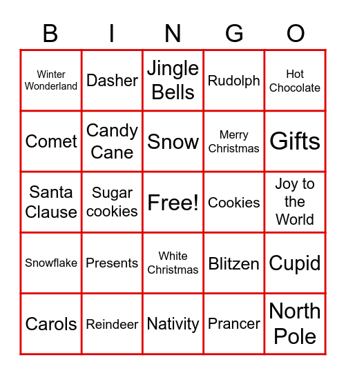Christmas Bingo Card