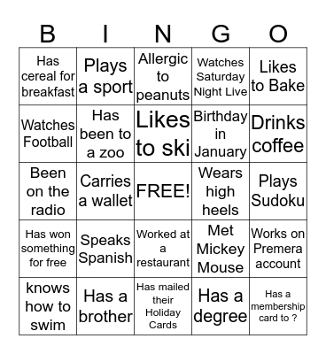 Get to know your Coworker Bingo! Bingo Card