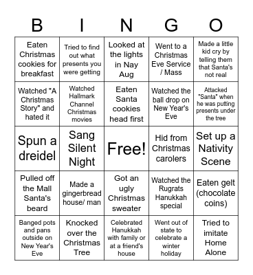 Happy Holidays: Have you ever... Bingo Card