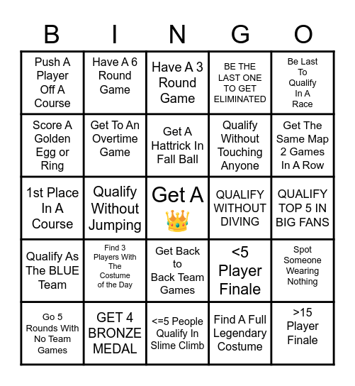 Fall Guys Bingo Set #1 Bingo Card