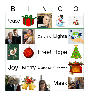 A 2020 Christmas Party Bingo Card