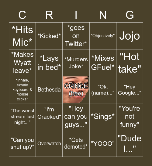 cable cringe vc bingo :) Bingo Card