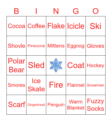 Winter Bingo Card