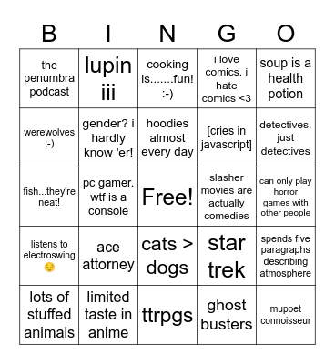 get to know everett Bingo Card