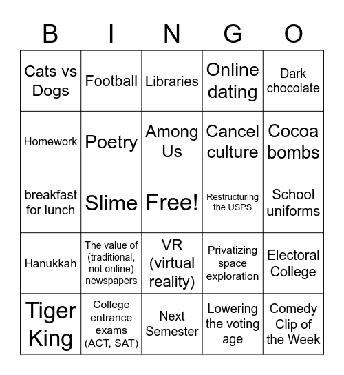 APLAC Chatty Bingo Card