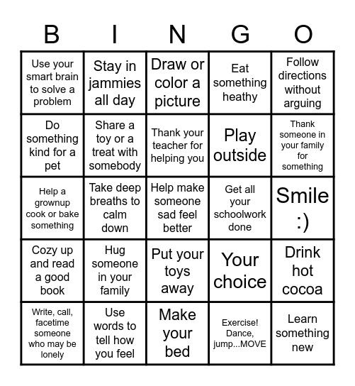 Mrs. Hart's Bingo Card