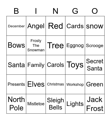 Christmas Bingo Card