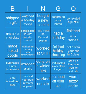 In the last month.. Bingo Card