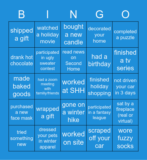 In the last month.. Bingo Card