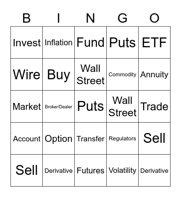 Schwab Industry Terms Bingo Card