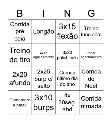 Bingo de Natal Papa-Léguas Bingo Card