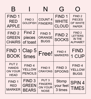 MATH Bingo Card