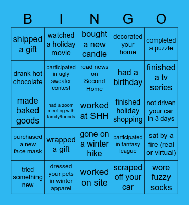 In the last month.. Bingo Card