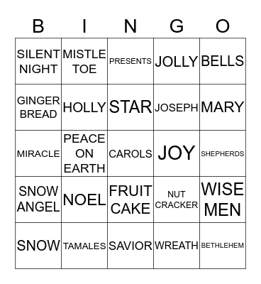 CHRISTMAS BINGO Card