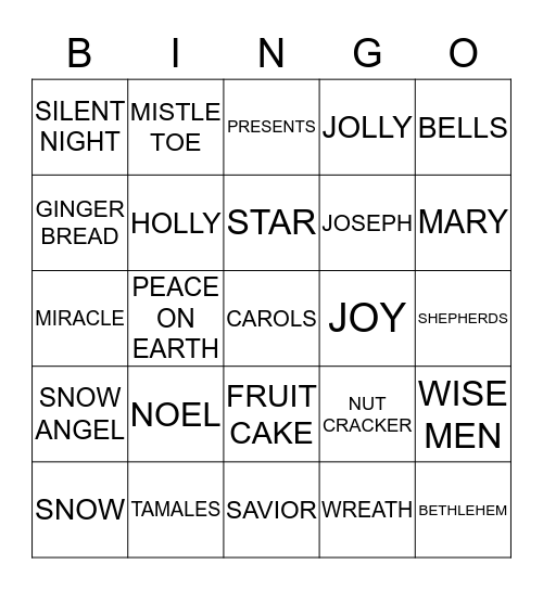 CHRISTMAS BINGO Card