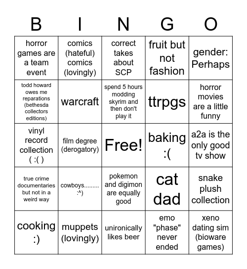 Tal Bingoun Bingo Card